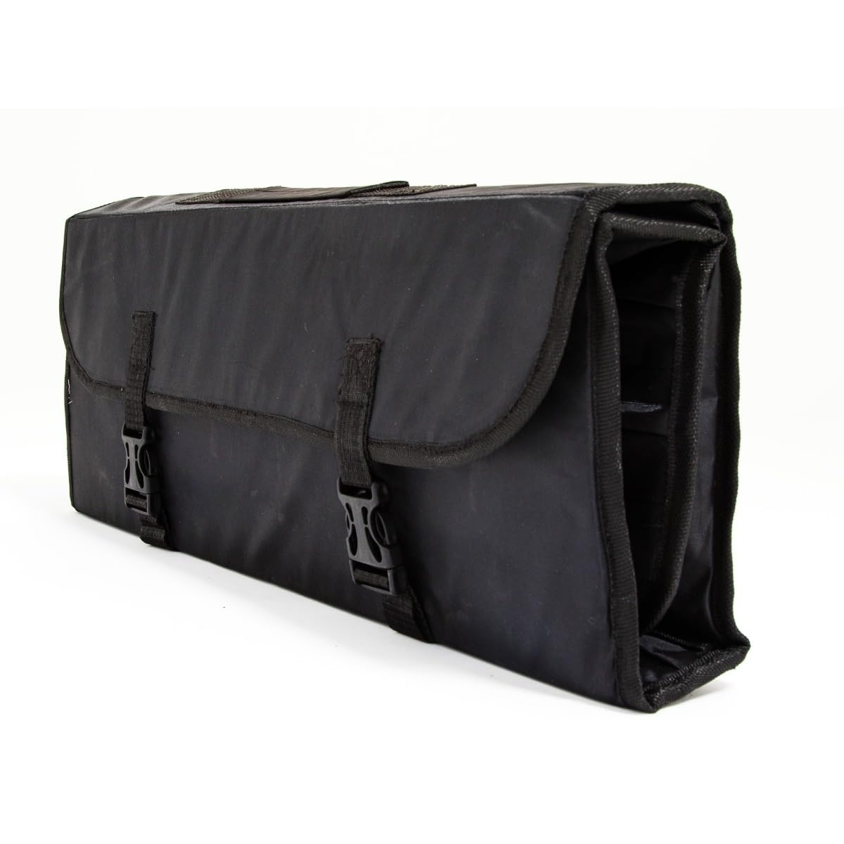 Chef Approved 20" Knife Storage Roll Bag with Buckle | Professional Kitchen Tool Case for Restaurant Cooking Knives | (9) Large (8) Small Pockets, Carrying Handle, 20"W x 2.5"D x 8"H, Nylon, Black