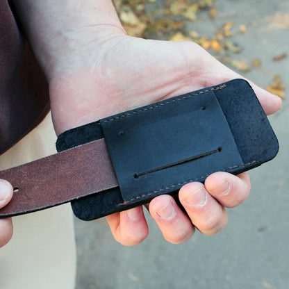 Pocket Knife Sheath for Horizontal Belt Carry, EDC Multitool Folding Knife Verical & Horizontal Belt Holder Holster with Belt Loop VPKS