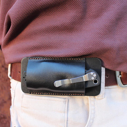 Pocket Knife Sheath for Horizontal Belt Carry, EDC Multitool Folding Knife Verical & Horizontal Belt Holder Holster with Belt Loop VPKS