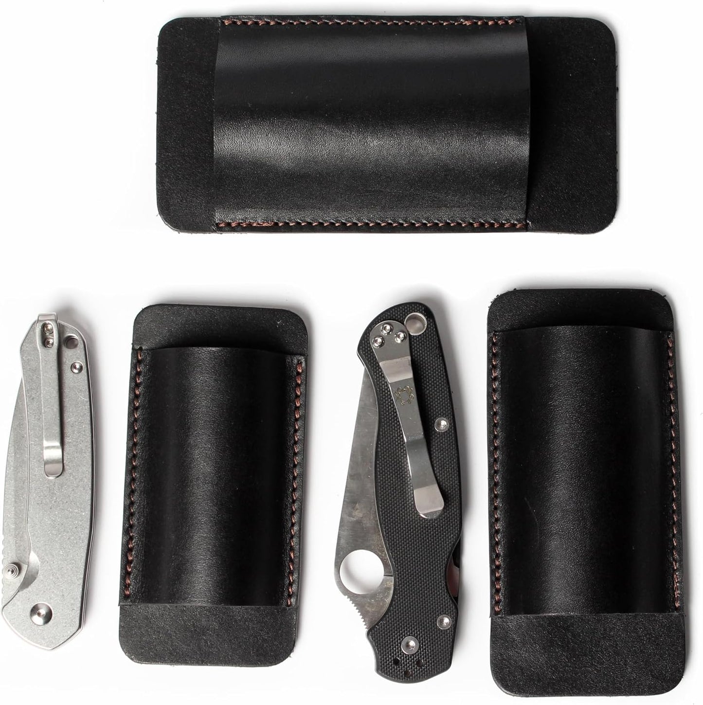 Pocket Knife Sheath for Horizontal Belt Carry, EDC Multitool Folding Knife Verical & Horizontal Belt Holder Holster with Belt Loop VPKS