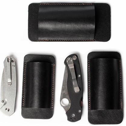 Pocket Knife Sheath for Horizontal Belt Carry, EDC Multitool Folding Knife Verical & Horizontal Belt Holder Holster with Belt Loop VPKS