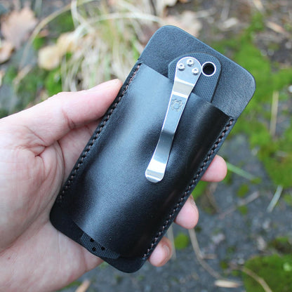 Pocket Knife Sheath for Horizontal Belt Carry, EDC Multitool Folding Knife Verical & Horizontal Belt Holder Holster with Belt Loop VPKS