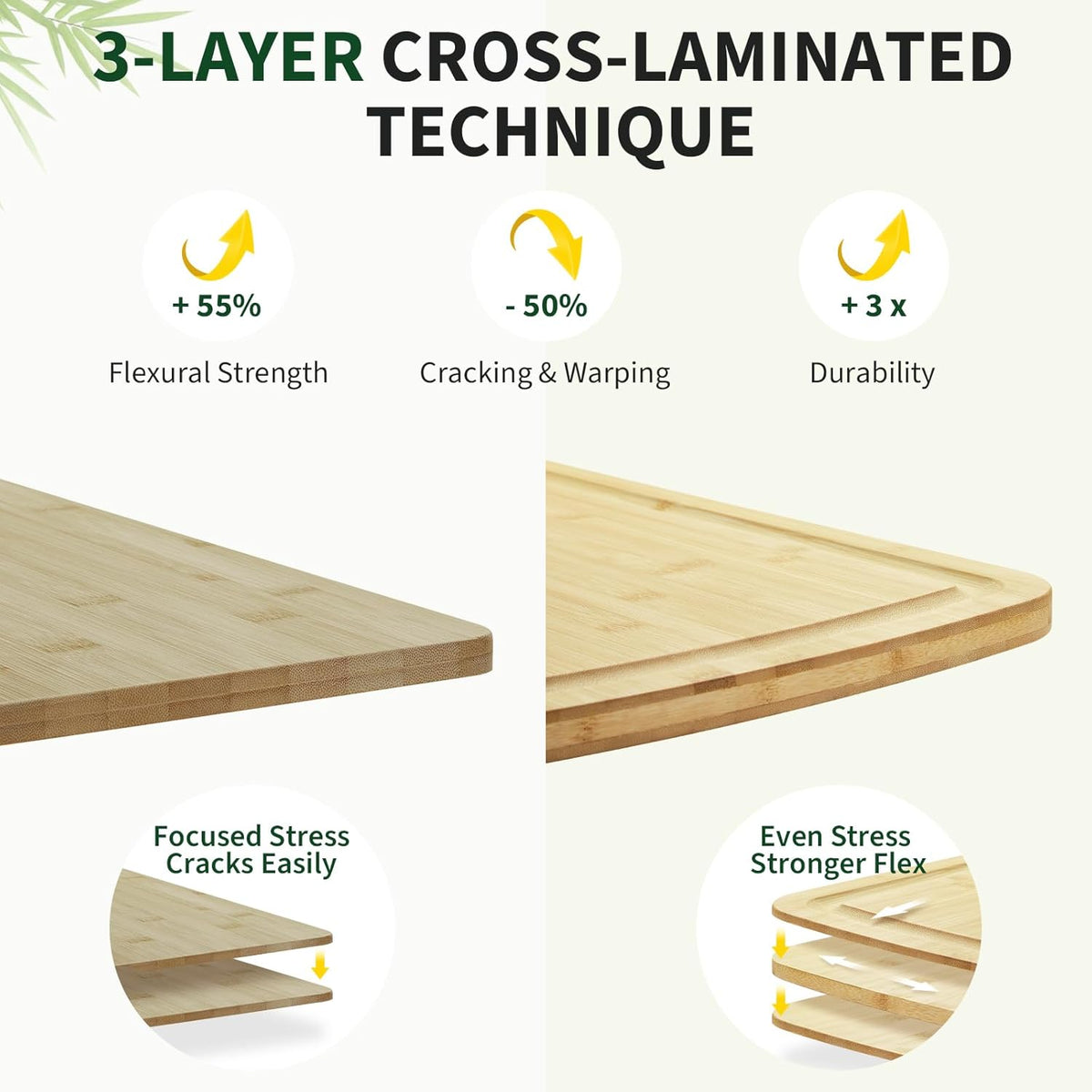 Large 24x16 Inches Bamboo Cutting Board for Kitchen, Wooden Butcher Block Chopping Board with Deep Juicy Groove and Back Inner Handle for Meat, Vegetables, Fruit