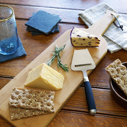 Camembert Cheese Board and Tool Set - Wooden Cheese Platter Tray and Stainless Steel Knives, Circular Wood Serving Board Gift Set - House Gift, Gift for Couples, Bridal Shower Gift