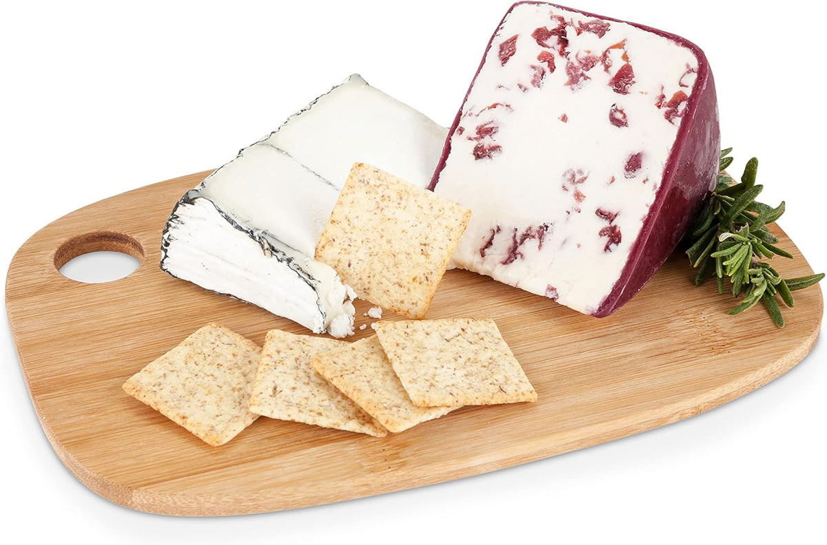 Camembert Cheese Board and Tool Set - Wooden Cheese Platter Tray and Stainless Steel Knives, Circular Wood Serving Board Gift Set - House Gift, Gift for Couples, Bridal Shower Gift
