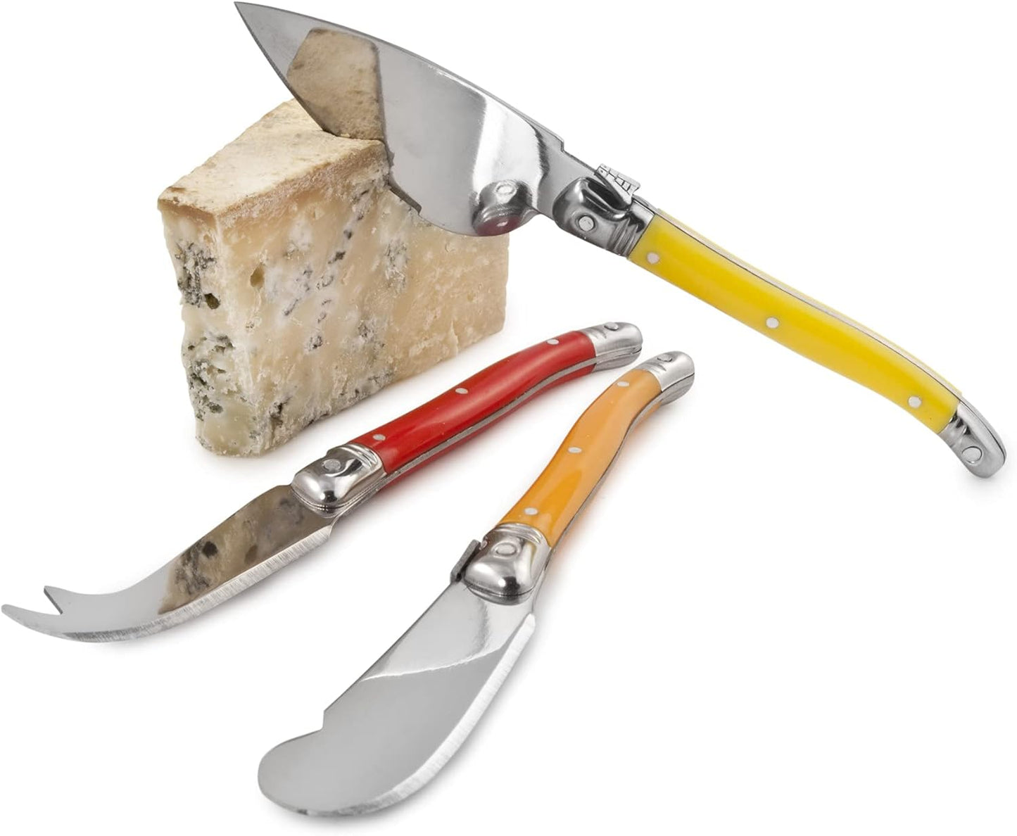 Camembert Cheese Board and Tool Set - Wooden Cheese Platter Tray and Stainless Steel Knives, Circular Wood Serving Board Gift Set - House Gift, Gift for Couples, Bridal Shower Gift