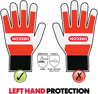 Chainsaw Left-Hand Protection Leather Gloves – Large (Size 10) (91305L) | Leather, Cut-Resistant, Left-Hand Protection for Chainsaw and Power Tools Users, Certified for Professional & Homeowner Use