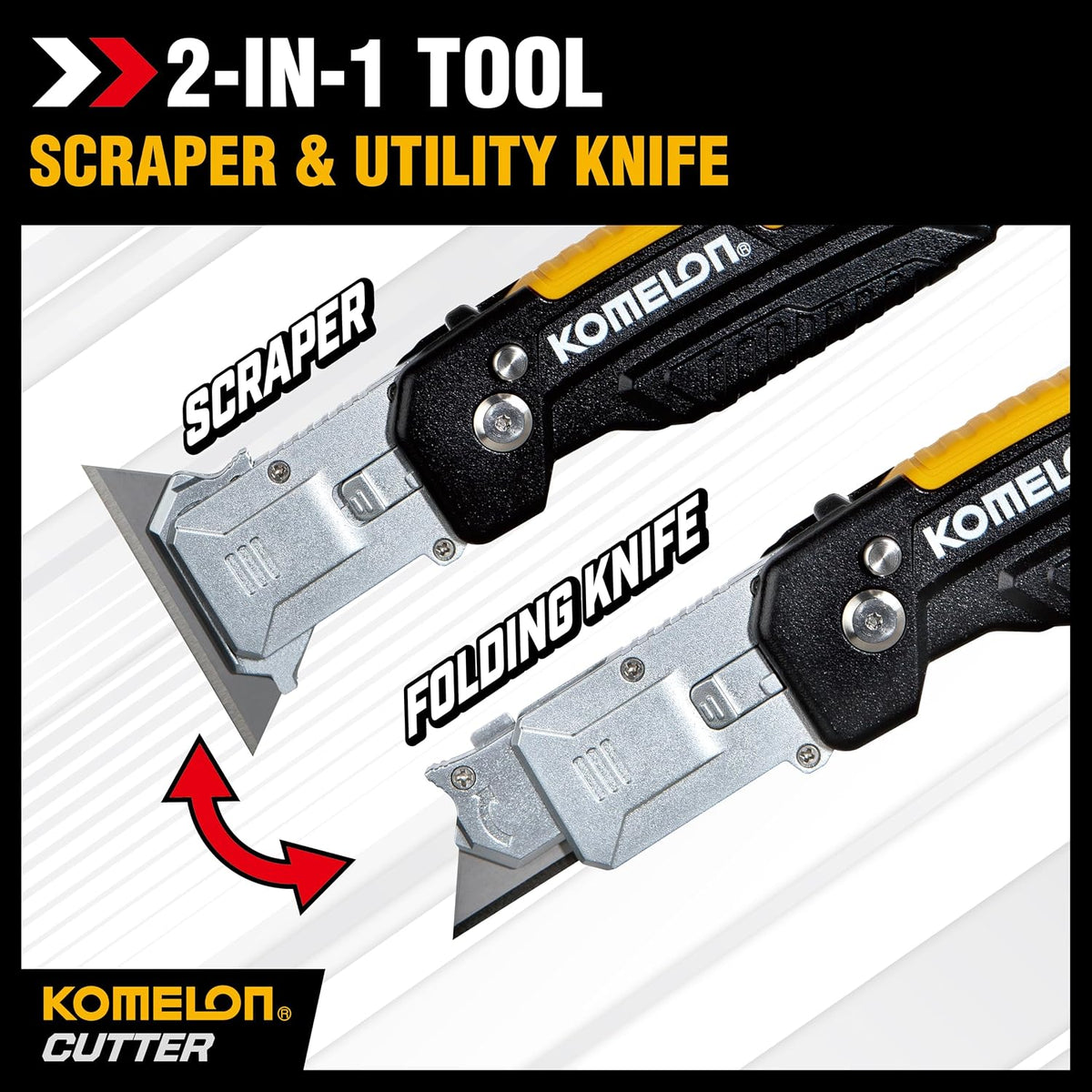 Komelon Folding 2-N-1 Utility Knife & Scraper