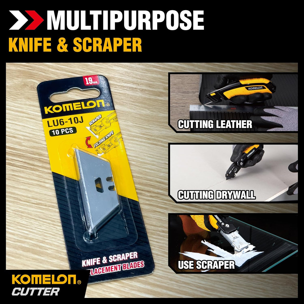 Komelon Folding 2-N-1 Utility Knife & Scraper