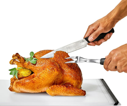 Carving Set |Soft-Grip Duo Designed for Effortless Carving and Serving |2-Piece Fork & Knife Set | Spear, Secure, Cut & Serve Roasted Meat