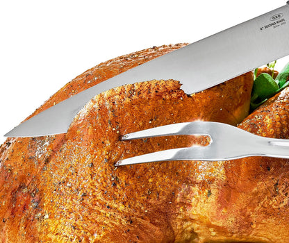 Carving Set |Soft-Grip Duo Designed for Effortless Carving and Serving |2-Piece Fork & Knife Set | Spear, Secure, Cut & Serve Roasted Meat