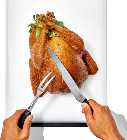 Carving Set |Soft-Grip Duo Designed for Effortless Carving and Serving |2-Piece Fork & Knife Set | Spear, Secure, Cut & Serve Roasted Meat