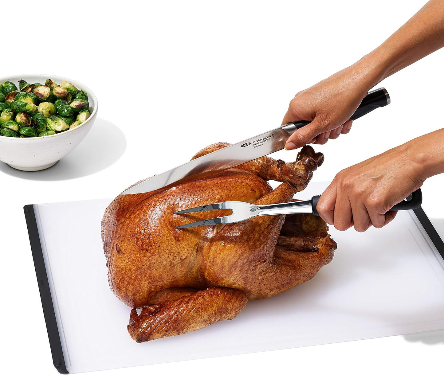 Carving Set |Soft-Grip Duo Designed for Effortless Carving and Serving |2-Piece Fork & Knife Set | Spear, Secure, Cut & Serve Roasted Meat