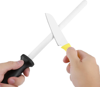 8 Inch Ceramic Sharpening Rod Sharpening Stone Tool Safe Secure for Kitchen Knives Scissors