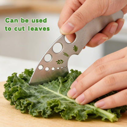 Herb Stripper Tool 9 Holes, Stainless Steel Kitchen Herb Stripping Tool with Scissor, Metal Leaf Pealer for Kale, Chard, Collard Greens, Rosemary, Thyme, Parsley(COLOR:Silver)