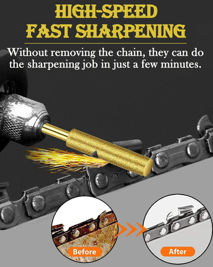 72 Pcs 1/8" Shank Diamond Chainsaw Sharpener Set | High Hardness Burr Grinding Stone Chainsaw Sharpening Kit for Chain Saw Stone Jewelry Wood (5/32'', 3/16'', 7/32'')