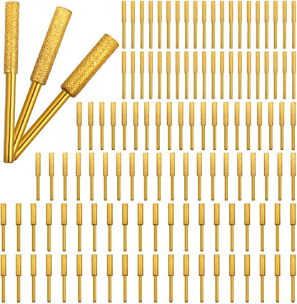 72 Pcs 1/8" Shank Diamond Chainsaw Sharpener Set | High Hardness Burr Grinding Stone Chainsaw Sharpening Kit for Chain Saw Stone Jewelry Wood (5/32'', 3/16'', 7/32'')