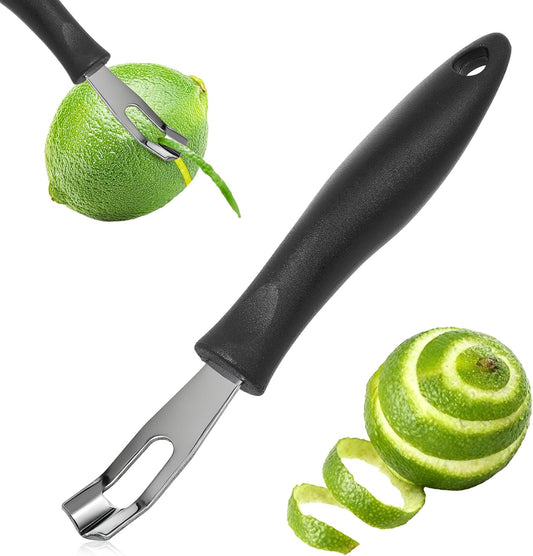 Channel Knife Lemon Peeler Zester-Garnish for Cocktail Mixers- Triangular, V-Shaped Stainless Steel Professional Grade Bar Tool-Fruit Peeler Zester (Peeler A)