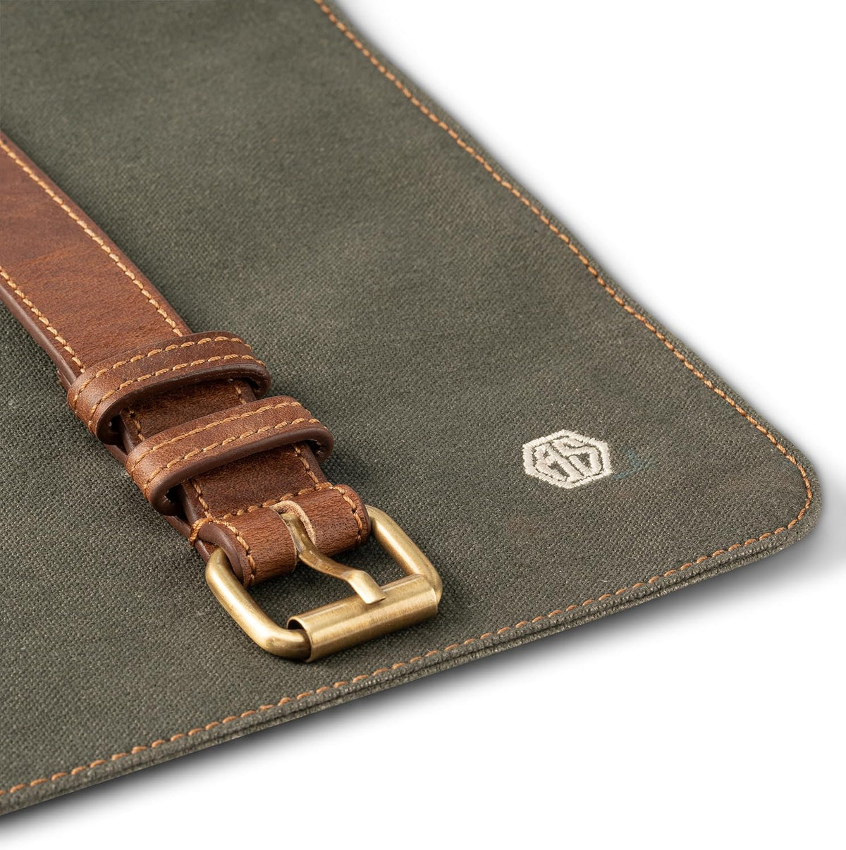 Knife Bag made of durable Canvas & genuine Leather - Chef's Knife Roll Case for Cooking & BBQ - Knives storage case Lars (Olive-Green)