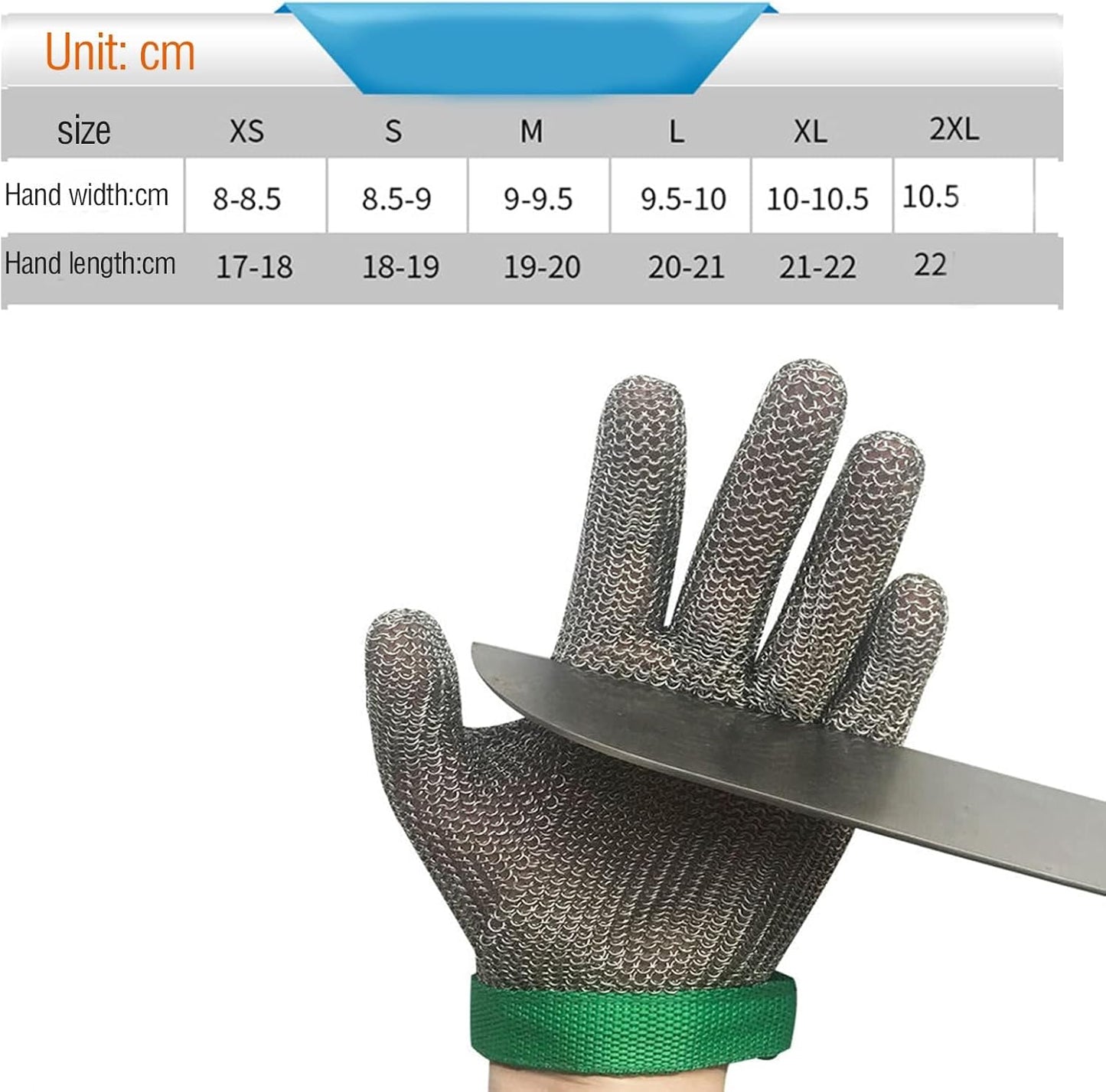 Chainmail Gloves,316L Stainless Steel Cut Resistant Glove,Metal Mesh Butcher Gloves for Meat Cutting, Oyster Shucking