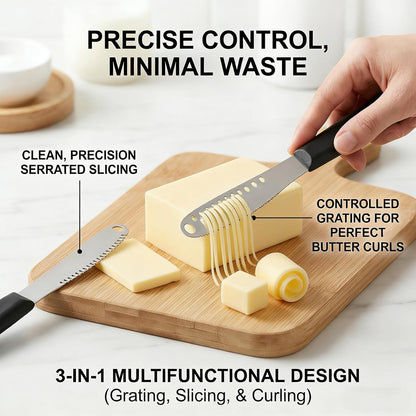 2 Pcs Butter Knife Spreader with Holes, 3 in 1 butter knife, butter curler knife,Stainless Steel Spreader Knife for Kitchen Restaurant Cheese Jam, Bagels, Sandwiches