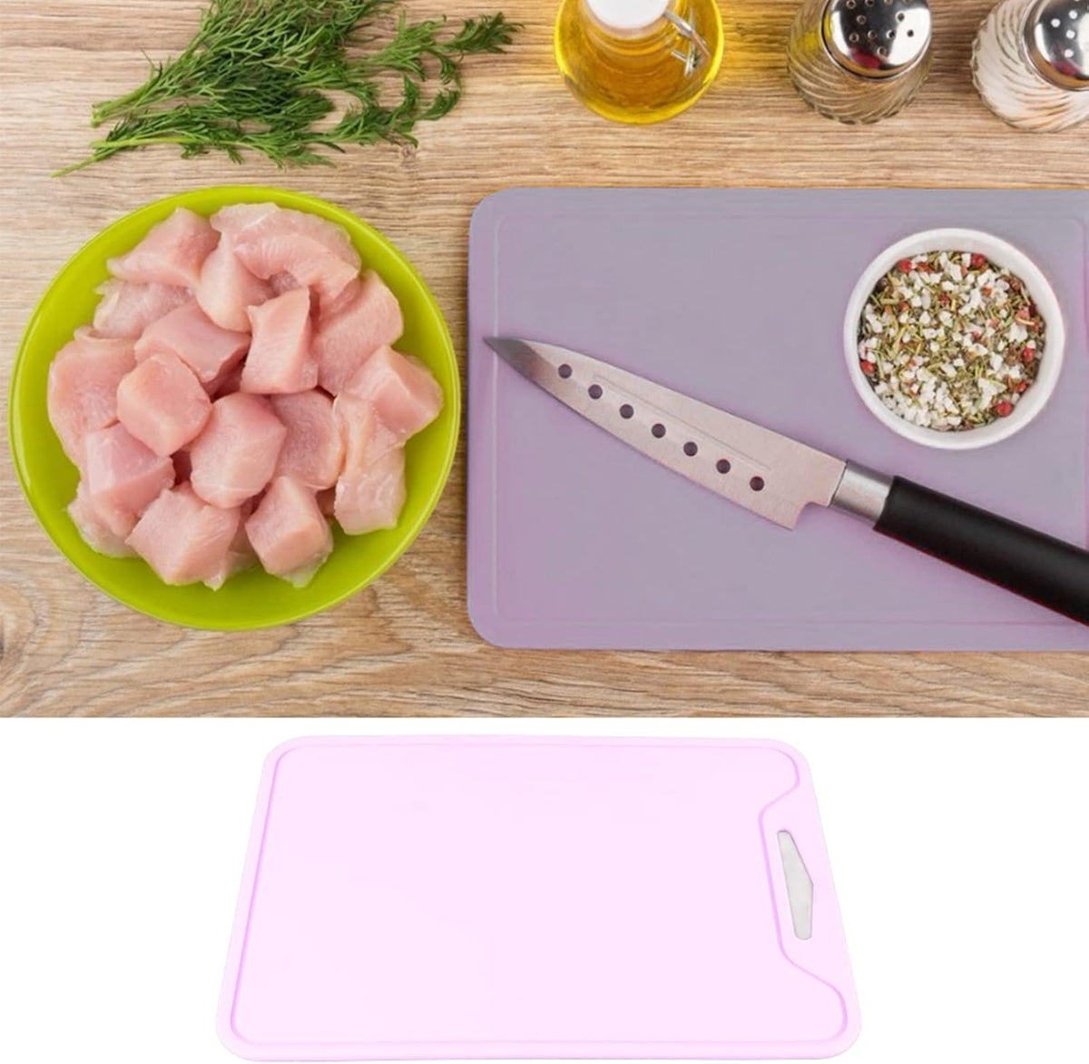 Silicone Cutting Mat Flexible 30x22cm Kitchen Chopping Board | Food-Grade, Non-Porous Surface, Fruit and Vegetable Prep, Heat-Resistant, Dishwasher Safe, Hanging Storage Design, BPA-F