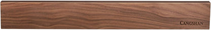 Cangshan 18-Inch Magnetic Knife Bar, Solid American Walnut Wood, Wall-Mounted Knife Holder with N52 Magnets and Mounting Hardware, Warm Brown, 10300954