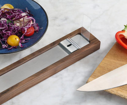 Cangshan 18-Inch Magnetic Knife Bar, Solid American Walnut Wood, Wall-Mounted Knife Holder with N52 Magnets and Mounting Hardware, Warm Brown, 10300954