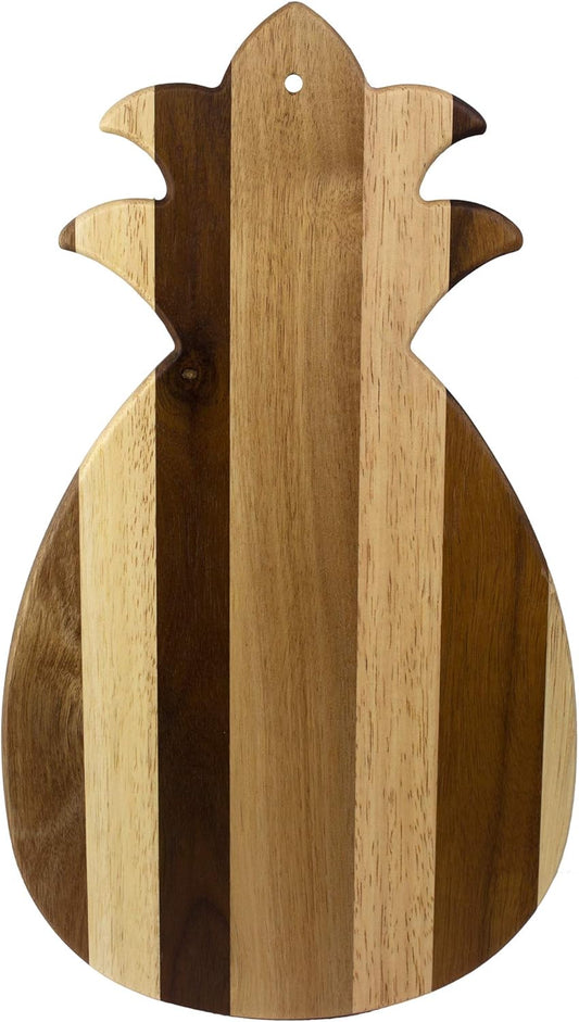 Rock & Branch Series Shiplap Pineapple Shaped Wood Serving and Cutting Board | Great for Wall Art 14-3/8" x 8" x 5/8"