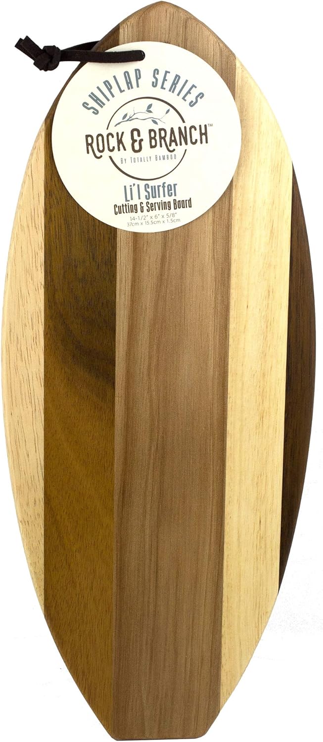 Rock & Branch Series Shiplap Pineapple Shaped Wood Serving and Cutting Board | Great for Wall Art 14-3/8" x 8" x 5/8"