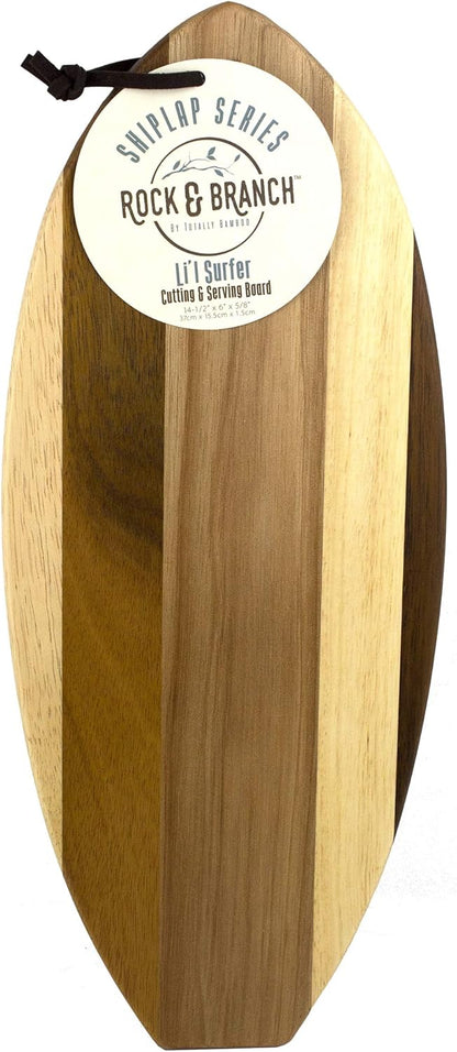 Rock & Branch Series Shiplap Pineapple Shaped Wood Serving and Cutting Board | Great for Wall Art 14-3/8" x 8" x 5/8"