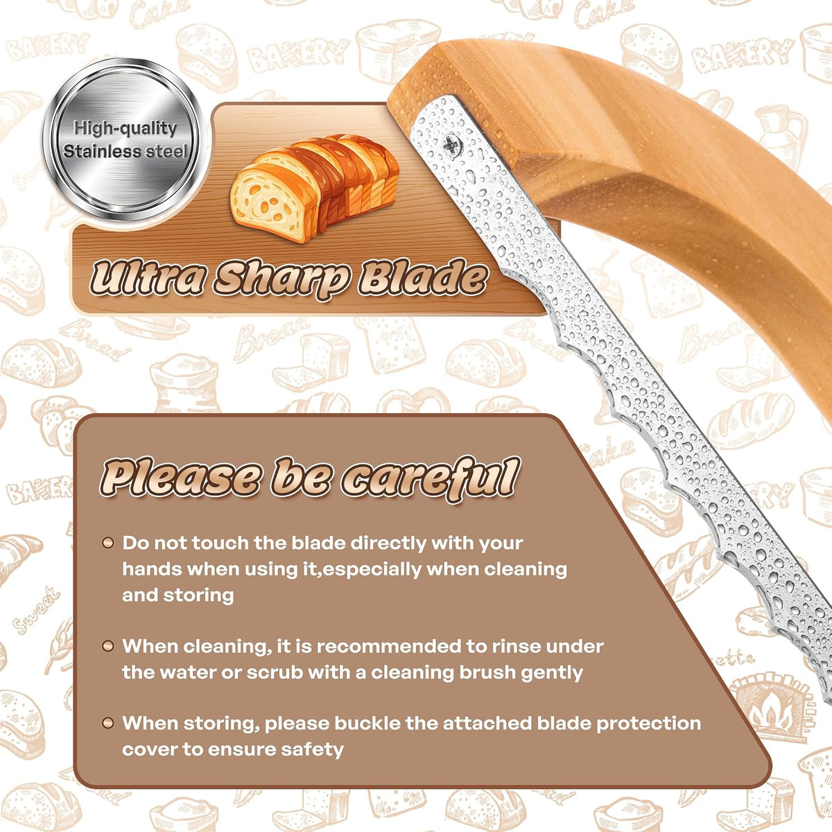 Bread Knife for Homemade Bread 14.5'' Sourdough Bread Knife Bread knives