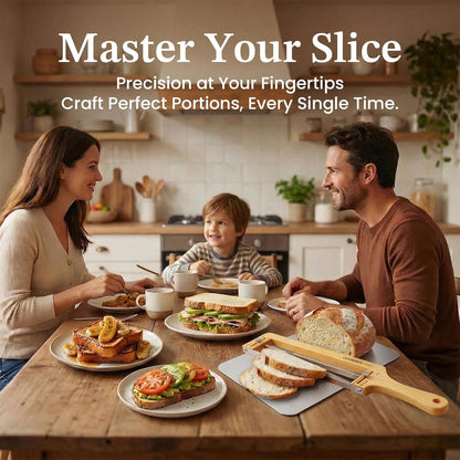 Adjustable Sourdough Bow Bread Knife – Large Bread Slicer for Homemade Bread with Serrated Stainless Steel Blade&Precision Thickness Guide, Even Slice Cutter for Baguettes, Bagels.