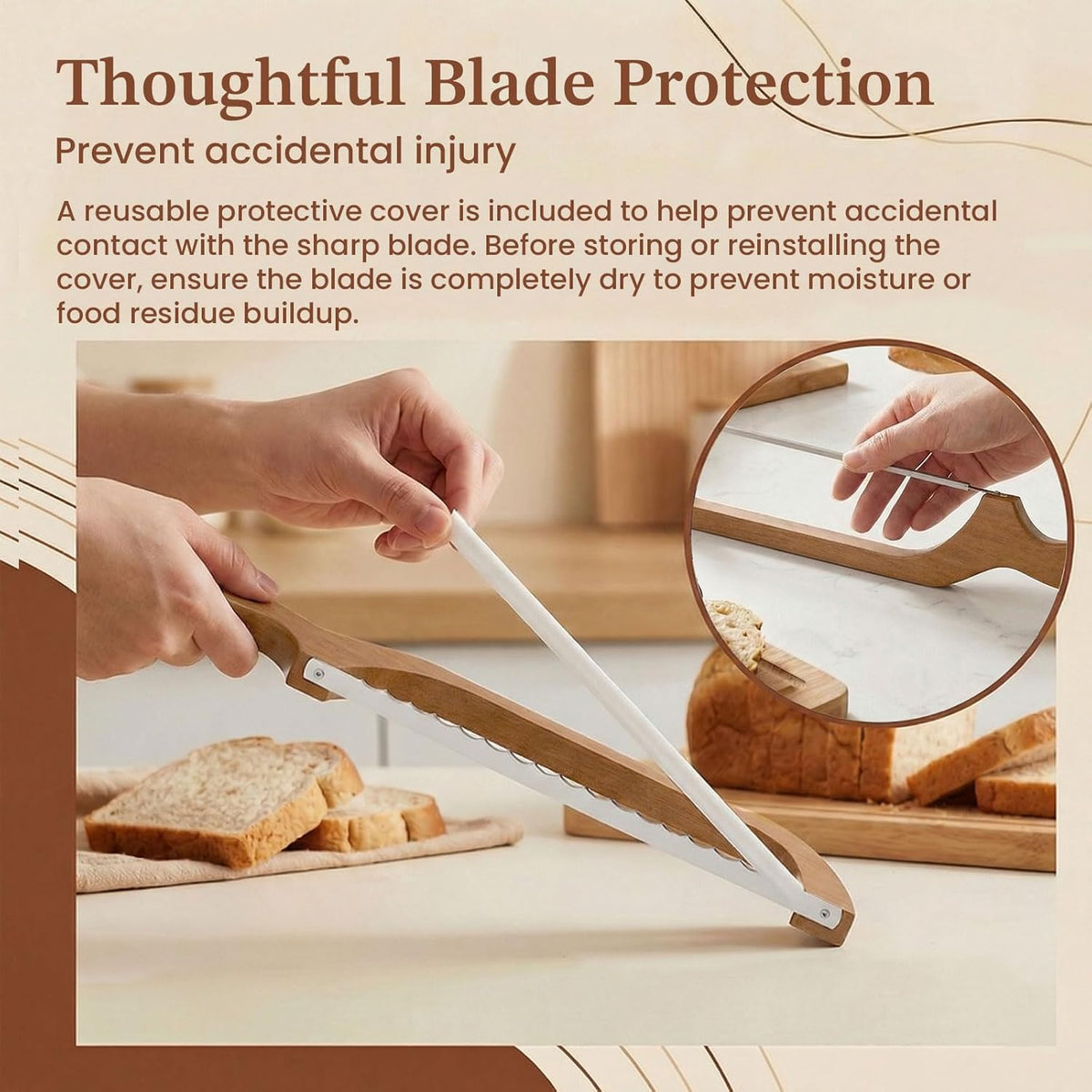 Adjustable Sourdough Bow Bread Knife – Large Bread Slicer for Homemade Bread with Serrated Stainless Steel Blade&Precision Thickness Guide, Even Slice Cutter for Baguettes, Bagels.