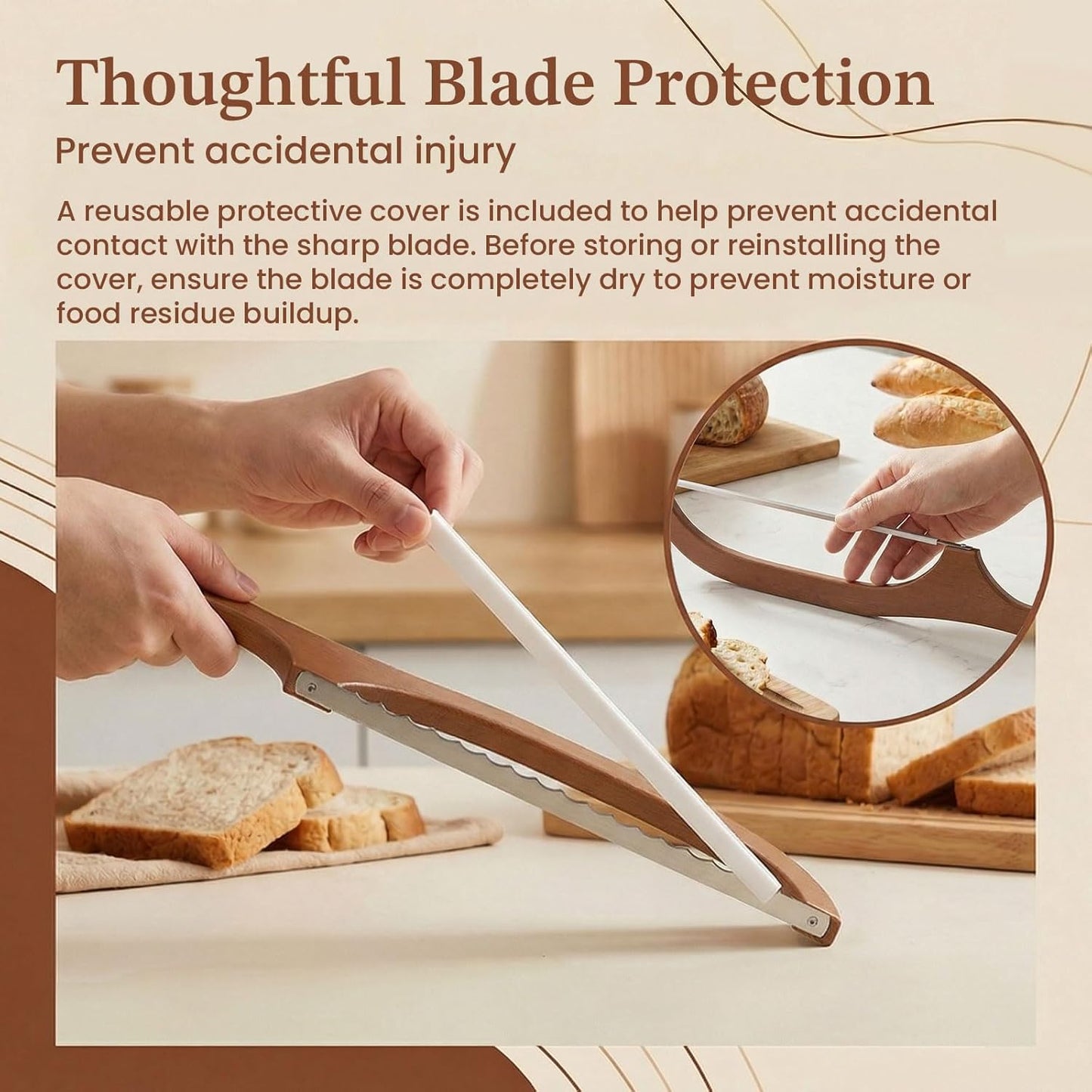Adjustable Sourdough Bow Bread Knife – Large Bread Slicer for Homemade Bread with Serrated Stainless Steel Blade&Precision Thickness Guide, Even Slice Cutter for Baguettes, Bagels.
