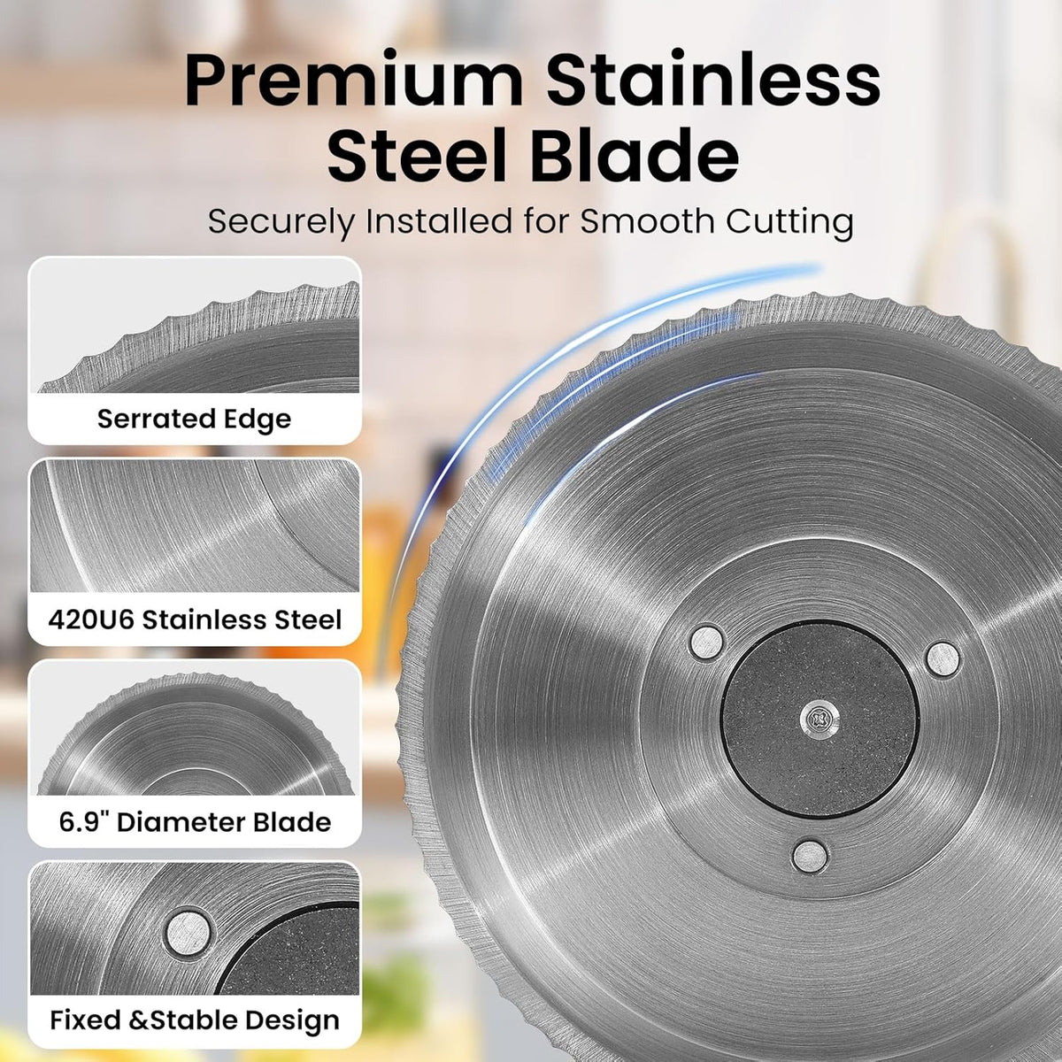 Manual Bread Slicer for Homemade Bread, Bread Cutter for Adjustable and Even Slices, Classic Hand Crank Sourdough Slicer with Scale Line & Powerful Suction Cup, Sharp Stainless Steel Blade (Black)