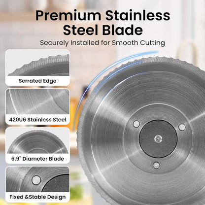 Manual Bread Slicer for Homemade Bread, Bread Cutter for Adjustable and Even Slices, Classic Hand Crank Sourdough Slicer with Scale Line & Powerful Suction Cup, Sharp Stainless Steel Blade (Black)