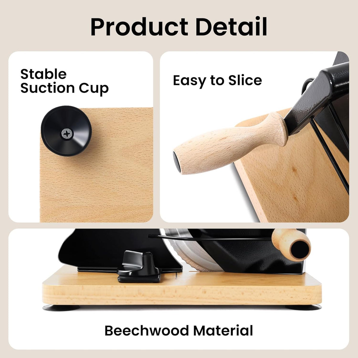 Manual Bread Slicer for Homemade Bread, Bread Cutter for Adjustable and Even Slices, Classic Hand Crank Sourdough Slicer with Scale Line & Powerful Suction Cup, Sharp Stainless Steel Blade (Black)