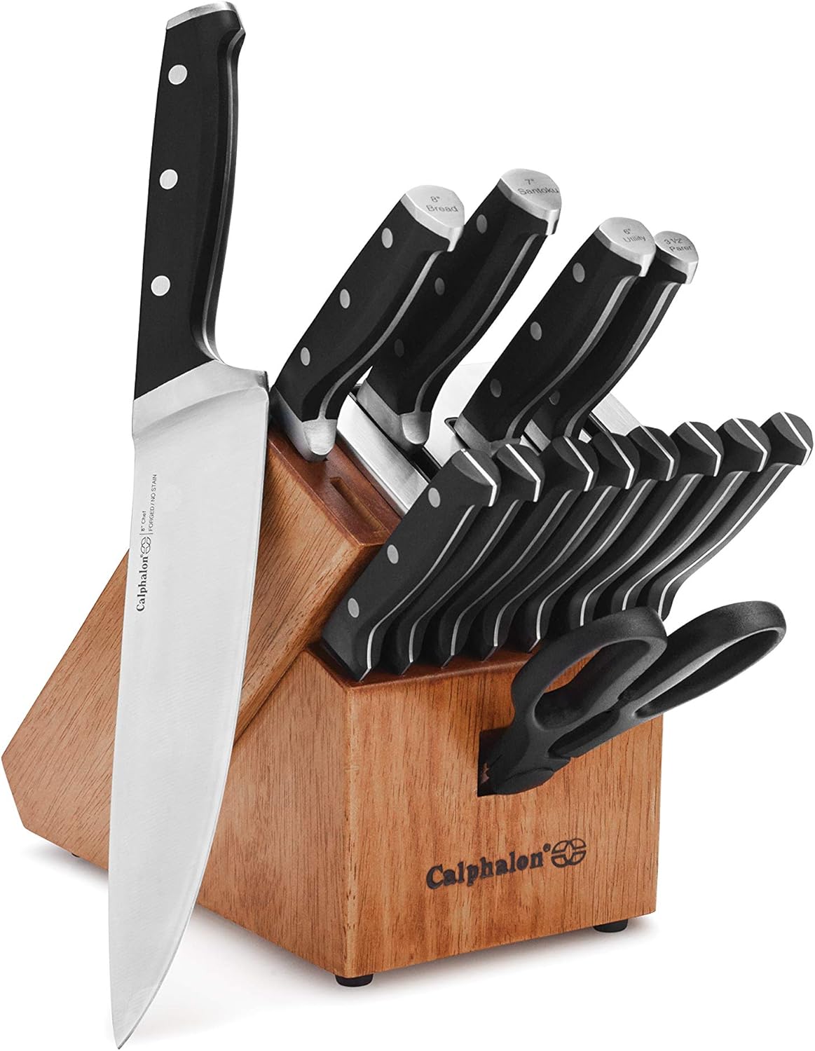 Classic Self-Sharpening Cutlery Knife Block Set with SharpIN Technology, 15 piece