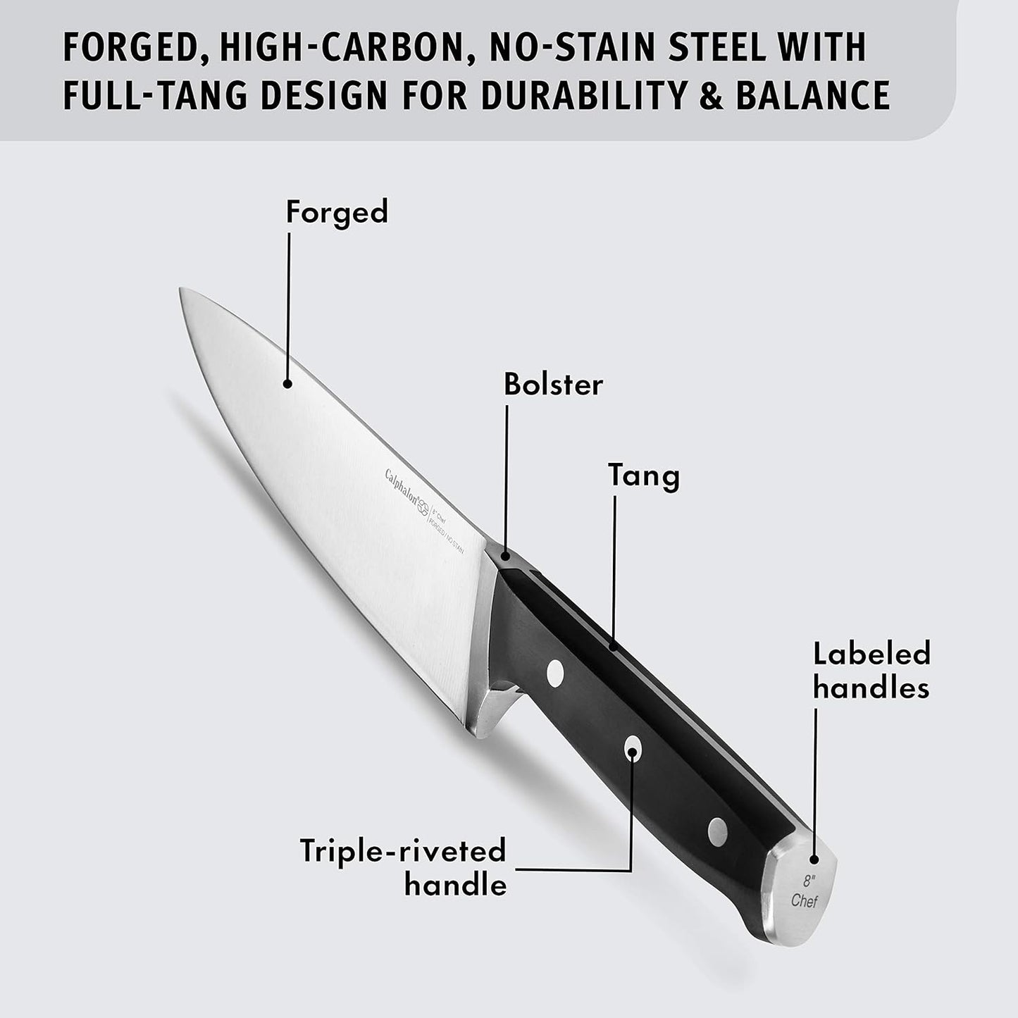 Classic Self-Sharpening Cutlery Knife Block Set with SharpIN Technology, 15 piece