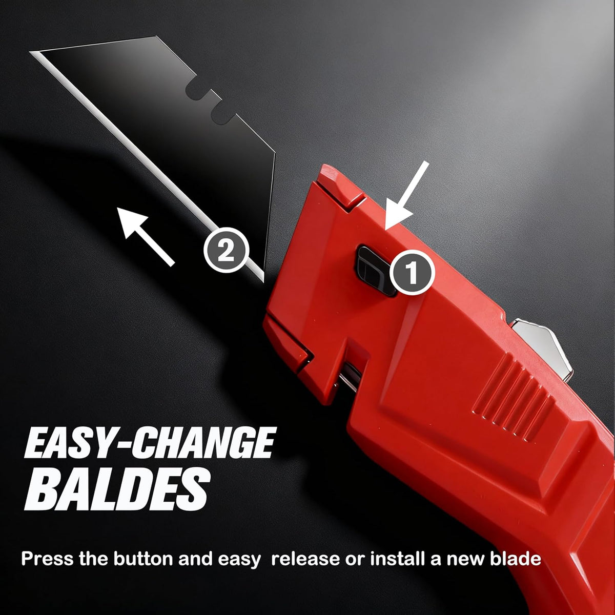 36-Pack Box Cutter, Retractable Utility Knife, Blackened SK2 Blades