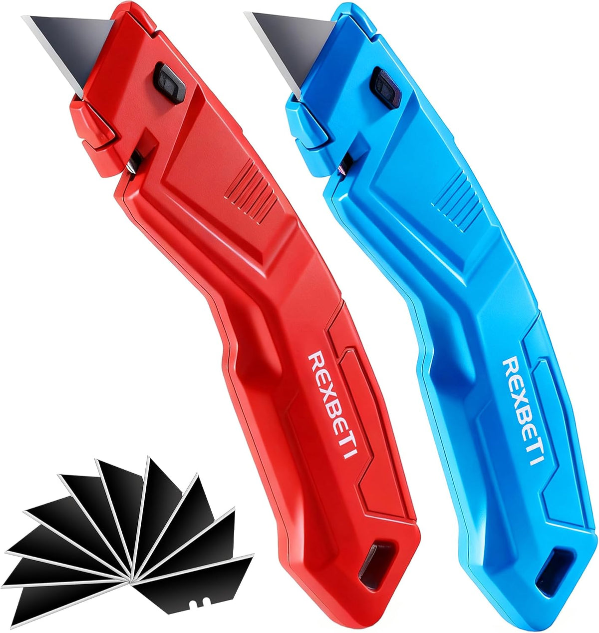 36-Pack Box Cutter, Retractable Utility Knife, Blackened SK2 Blades