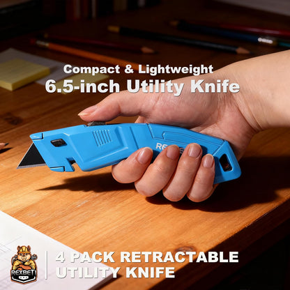 36-Pack Box Cutter, Retractable Utility Knife, Blackened SK2 Blades