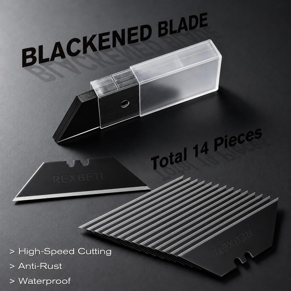 36-Pack Box Cutter, Retractable Utility Knife, Blackened SK2 Blades