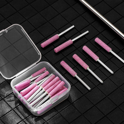 30 Pcs High Hardness Titanium Diamond Chainsaw Sharpener Stone Bit Bulk Chain Electric Chainsaw Sharpening Wheels Kit 3 Size Plated Grinding Tool, 5/32, 3/16, 7/32 Inch (Gold)