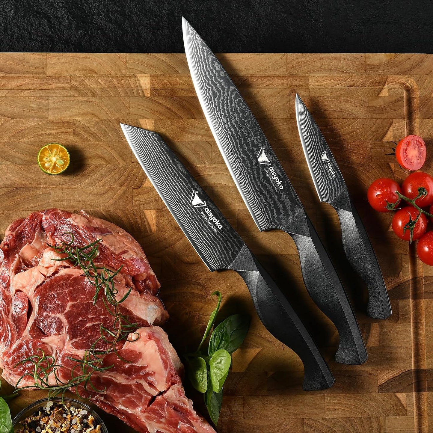 aisyoko Santoku Knife 5" inches-Japan 8C Super Steel 67 Layer Damascus Steel-Sharp Kitchen Knife-Full Tang ABS Anti-Skid Handle utility knife Cooking Knife with Luxury Gift Box