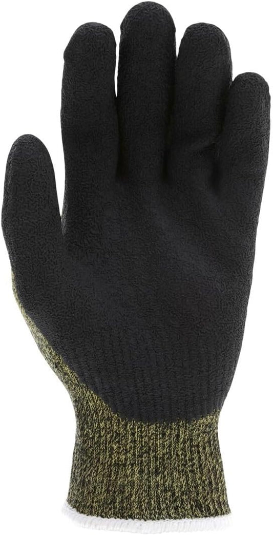 9389L KS-5 Kevlar/Stainless Steel 13 Gauge Men's Gloves with Latex Dip Palm and Fingers, Black, Large, 1-Pair
