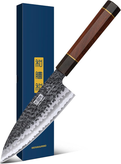 6 Inch Deba Knife, Japanese VG10 High Carbon Steel Kitchen Knife for Sushi Sashimi & 8 Inch Japanese Gyuto Chef Knife, 7 Layers High Carbon Steel VG-10 Kitchen Knife