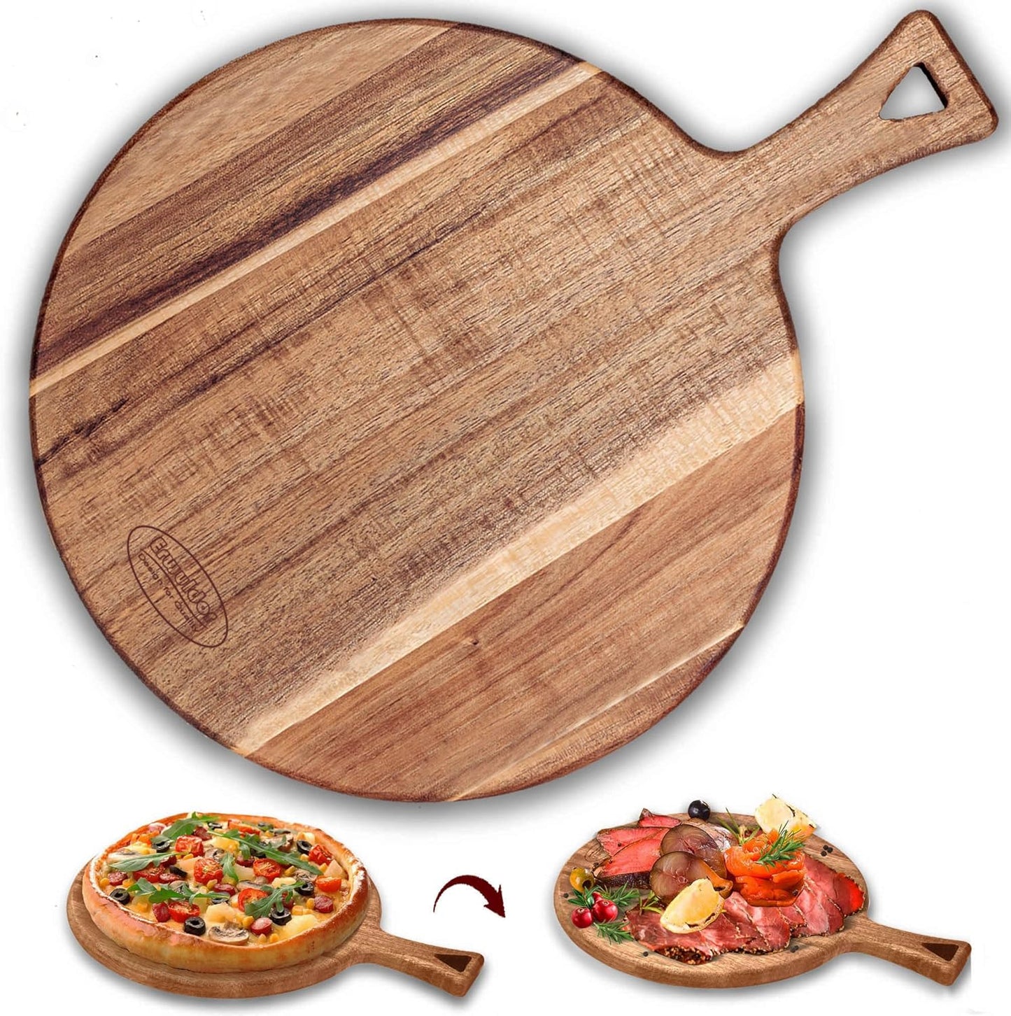 Mini Acacia Wood Cutting Board with Hanging Hole,Small Wooden cutting board-Rectangular Charcuterie Board-Cheese Cutting Board-Serving Board.BPA Free For Vegetables,Fruit,Bread,Meat-9" X 6.5" X 0.6"