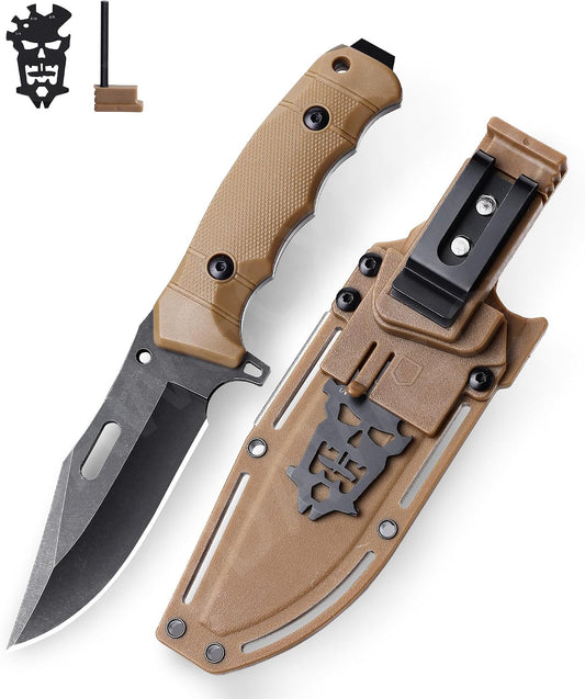 Fixed Blade Knife High Hardness 14C28N Steel for Camping Hiking Outdoor Enthusiasts Slicing Cutting Utility Tool